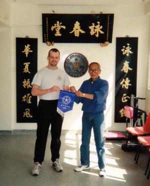 Grandmaster Ip Chun with Sifu Gordon, 1995